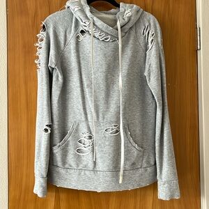 Alo Distressed Hooded Sweatshirt